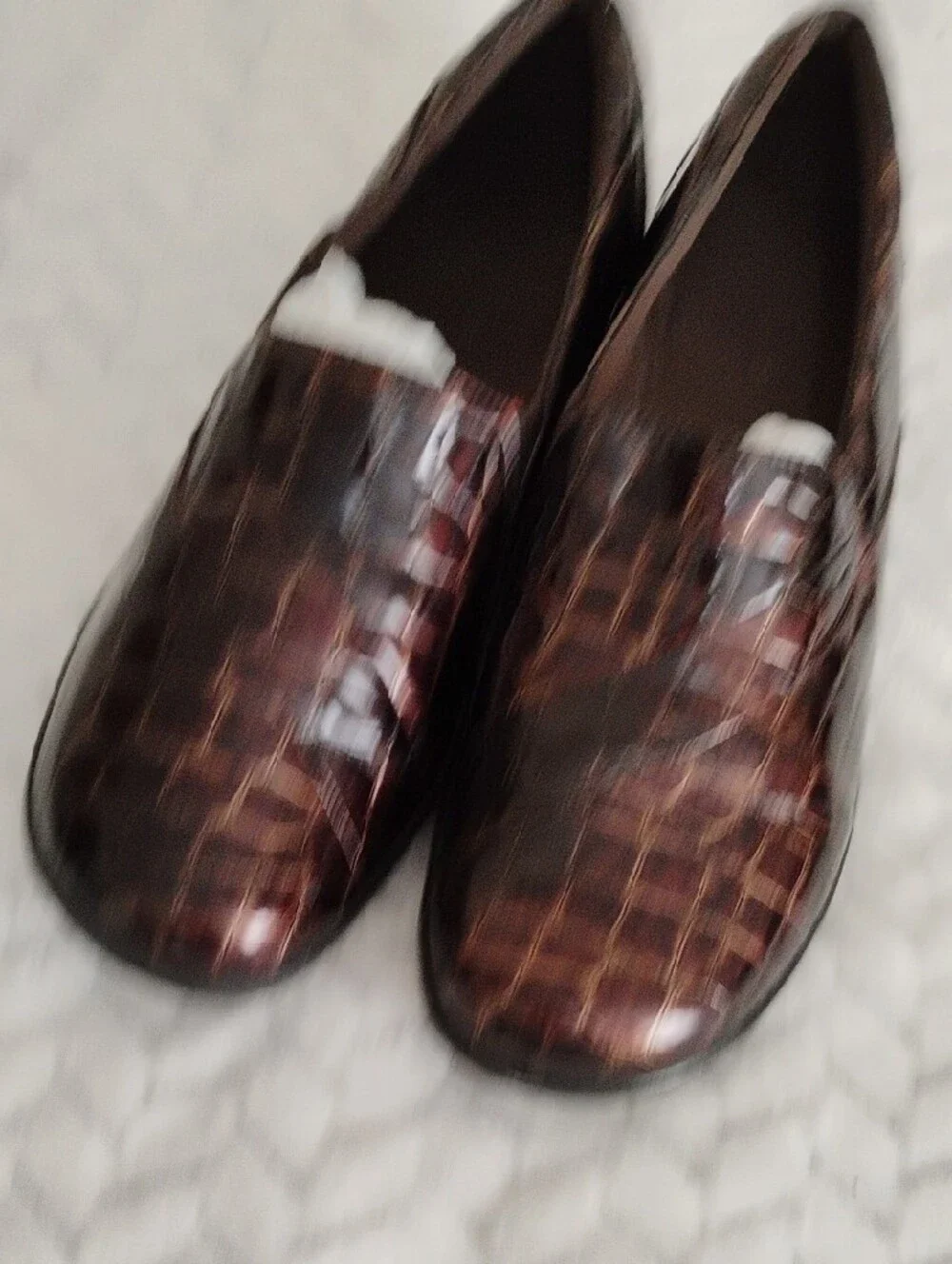 Clarks Women's Dark Brown Croc-Embossed Slip-On Loafers
